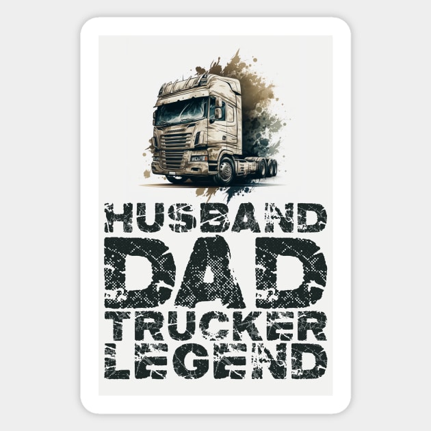 Husband Dad Trucker Legend #3 Sticker by aifuntime